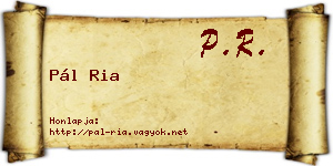 Pál Ria névjegykártya